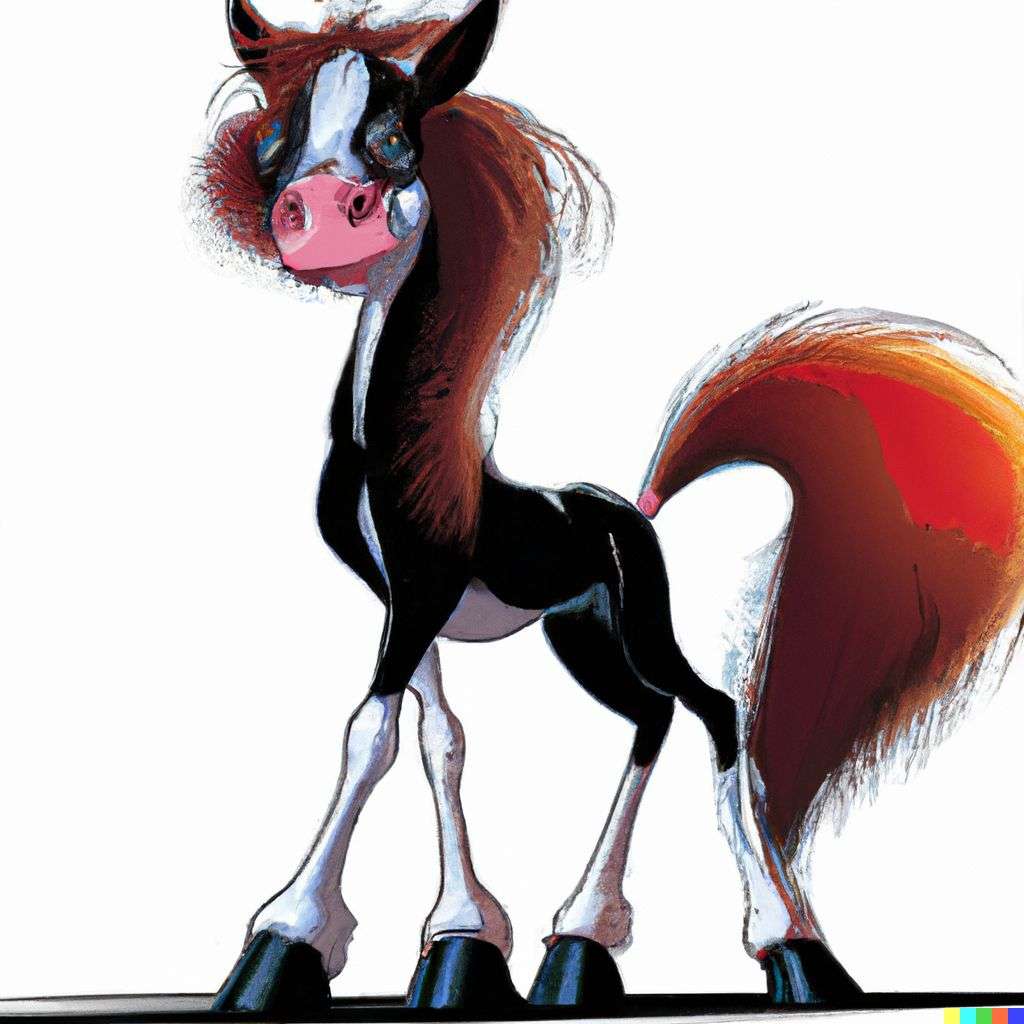 a horse, in the style of a mid-20th century Disney cartoon